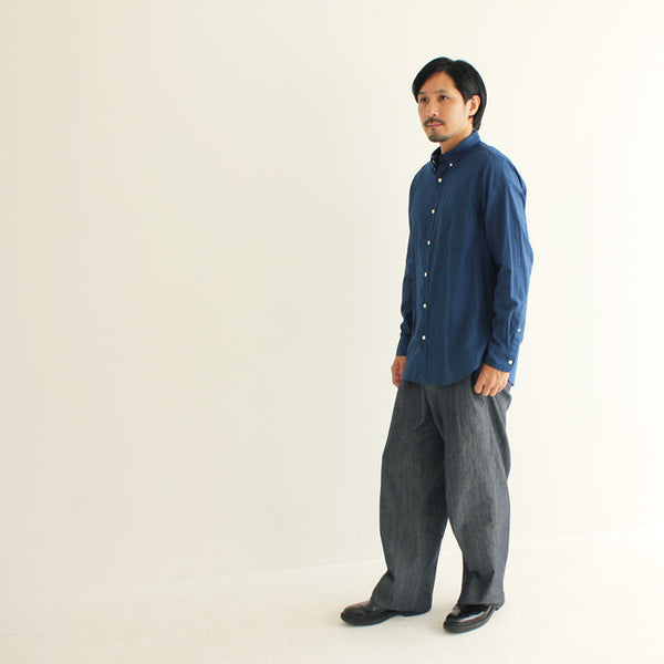 No.119-121 INDIGO DYED BUTTON DOWN SHIRT