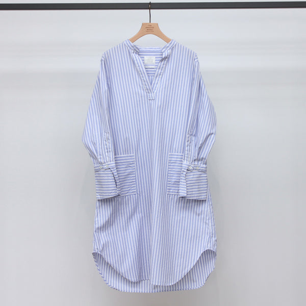 No.W014 BLUE STRIPE LONG SLEEVE SHIRT DRESS