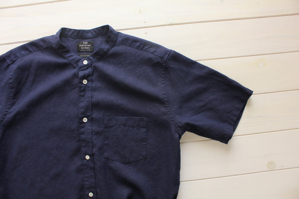 No.181-183 WASHI SHORT SLEEVE BAND COLLAR SHIRT