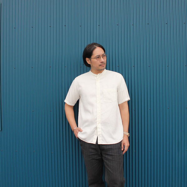 No.181-183 WASHI SHORT SLEEVE BAND COLLAR SHIRT