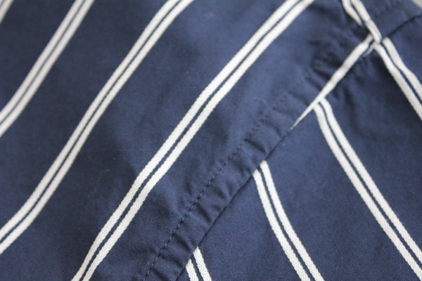 No.205 NAVY STRIPE BAND COLLAR SHORT SLEEVE SHIRT