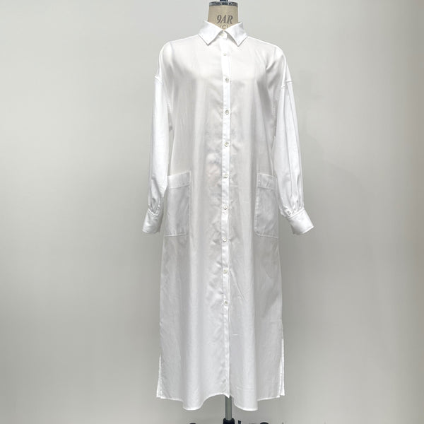 No.W018 WHITE COTTON SHIRT DRESS