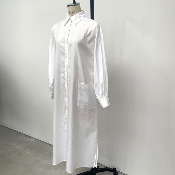 No.W018 WHITE COTTON SHIRT DRESS