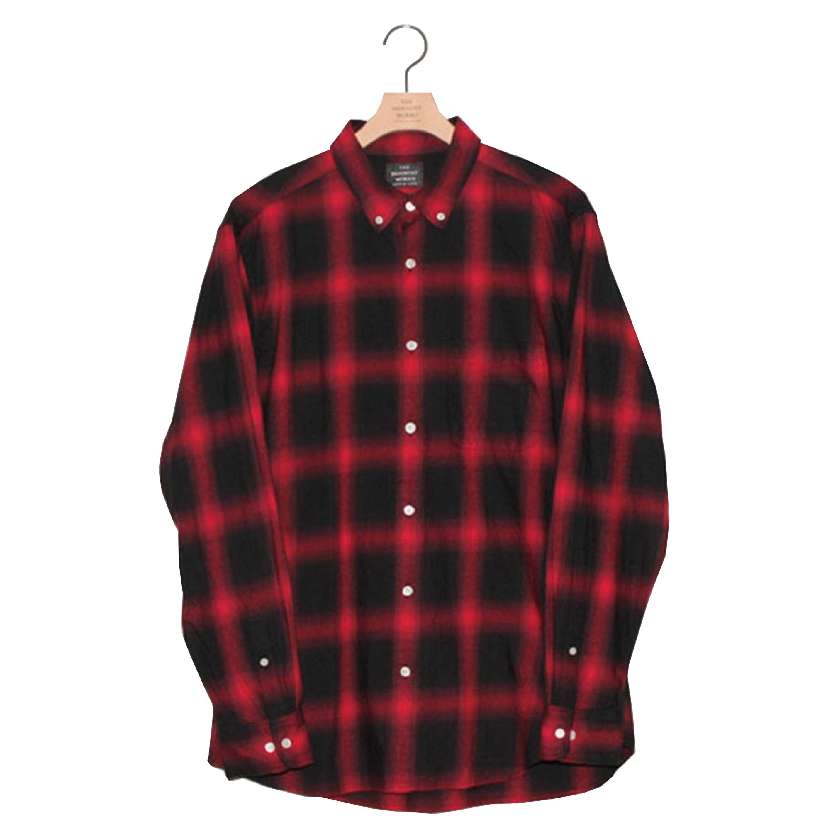 人気商品の 22aw プルオーバーオンブレチェックシャツ 赤黒 LETTERS ...
